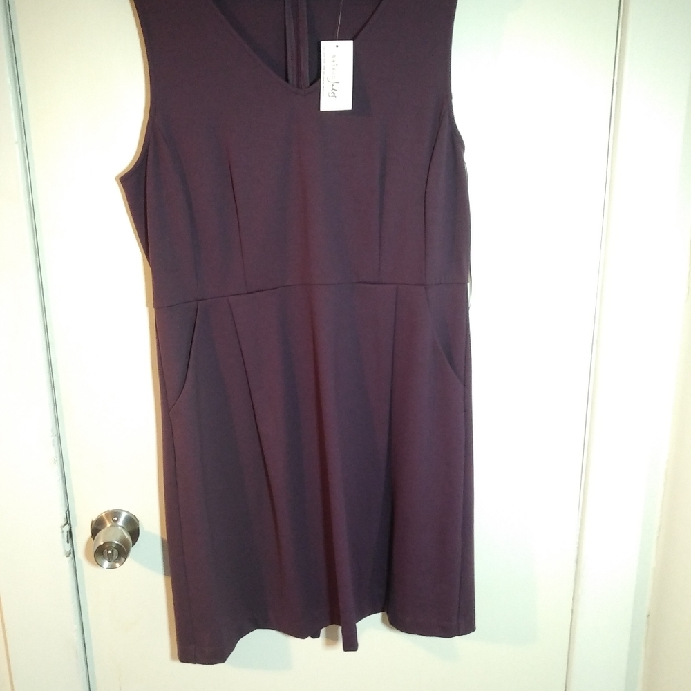 Maison Jules plum dress with pockets, size L